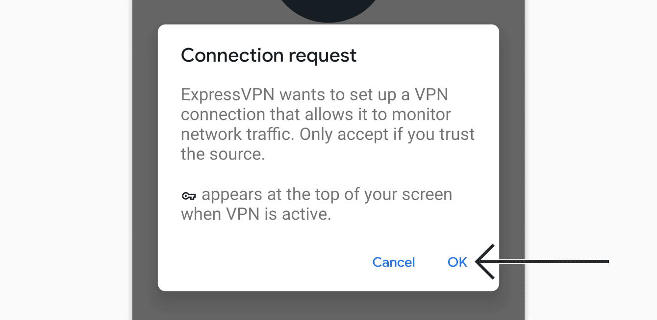 Tap “OK” to approve connection request.