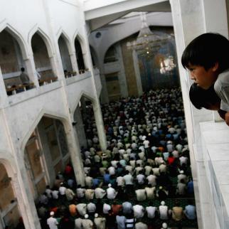 Islamic worshippers perform Friday prayers in the Great Mosque in Almaty in the central Asian republic of Kazakhstan. There are fears that the war between Israel and Hamas might have a ripple effect across the region, fueling a new wave of radicalisation exacerbated by Russian propaganda.